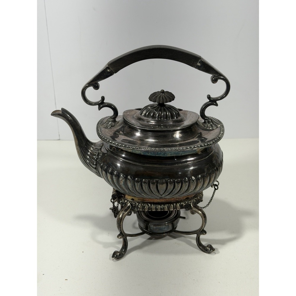 D&M EPNS Spirit Kettle w Burner Stand Davis & Maurice Davis 5886 Silver Played
